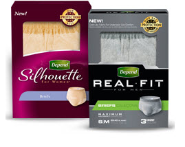Depend Real Fit or Silhouette Underwear Free Sample!